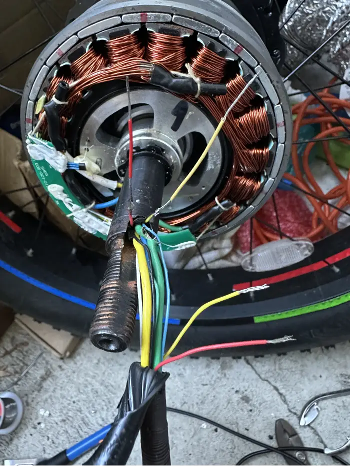Electric bike motor wiring repair